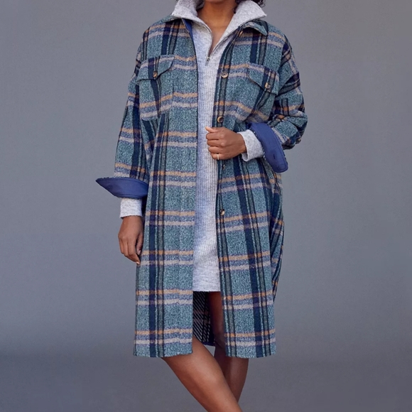 Anthropologie Jackets & Blazers - Anthropologie Bobbie Plaid Shirt Jacket M